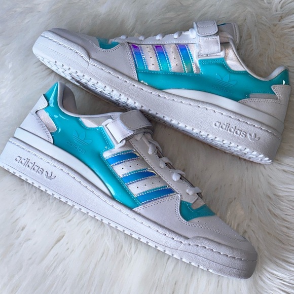 New Adidas Forum Low Cloud White Pulse Aqua GX3398 Men's Sneakers Shoes SIZE 11 - Picture 7 of 16